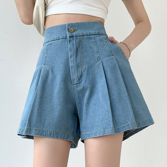 Elastic Waist Denim Shorts Women's Summer Plus Size